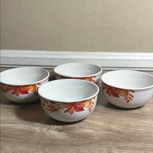 Royal Norfolk Fall Leaves Ceramic Bowls Set of Four